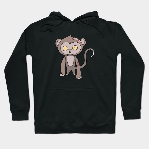 Zombie Monkey Cartoon // Funny Halloween Zombie Hoodie by SLAG_Creative